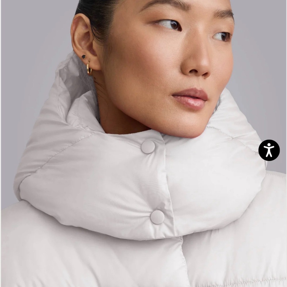 Anthropologie Ivory Large puffer jacket with detachable hood med & large $199​ - Picture 7 of 12